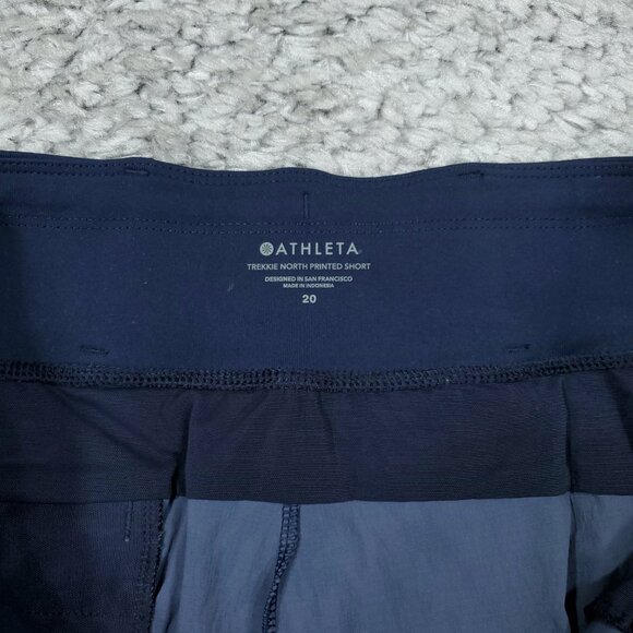 Athleta Trekkie North Printed Shorts Navy Blue Plus Size 20 Athletic Stretch - Picture 6 of 7